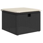 vidaXL Salon de jardin 5 Pièces avec coussins noir résine tressée