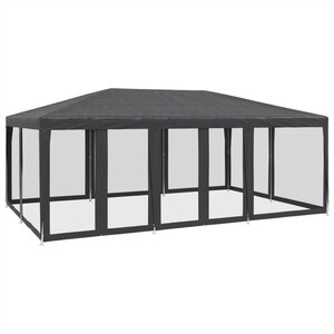 vidaXL Tente de fête avec 10 parois latérales maille anthracite 6x4 m