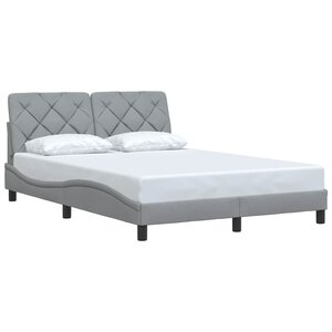 vidaXL Cadre de lit sans matelas gris clair 120x200 cm tissu