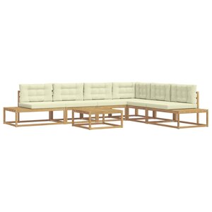 vidaXL 7 pc Ensemble de canapés d'extérieur Polyester Blanc