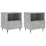 vidaXL Tables de chevet 2Pièces gris béton 40x35x47 5cm bois d’ingénierie