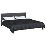 vidaXL Duvet d'été simple Noir 220 x 240 cm Satin et Microfibre