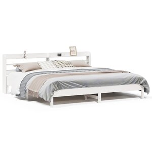 vidaXL Cadre de lit sans matelas blanc 180x200 cm bois massif de pin