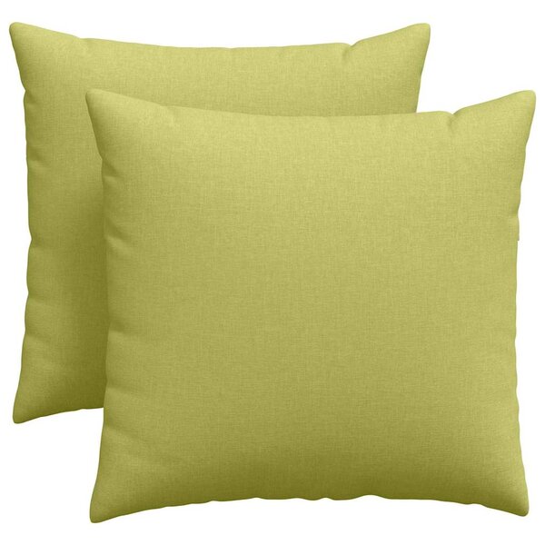 vidaXL Coussins de canapé 2 pc tissu Vert clair 45 x 45 cm