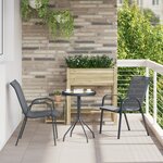 vidaXL Ensemble Bistro de Jardin 3 Pièces Anthracite Textilène et Acier
