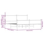 vidaXL Cadre de lit en métal sans matelas chêne fumé 183x213 cm