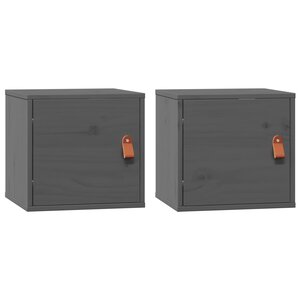 vidaXL Armoires murales 2 Pièces Gris 31 5x30x30 cm Bois de pin massif