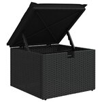 vidaXL Ensemble de canapé de jardin avec coussin 6 Pièces Noir polyrotin
