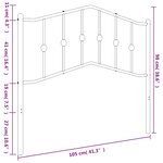 vidaXL Tête de lit métal noir 100 cm
