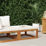 vidaXL Repose-pied avec coussin blanc crème Bois d'acacia massif