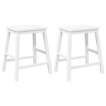 VidaXL Chaises de bar 2 Pièces blanc bois massif d'hévéa