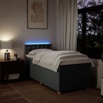 vidaXL Sommier à lattes de lit avec matelas Gris foncé 90x200 cm Tissu