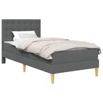 vidaXL Cadre de lit avec matelas Gris foncé 90 x 190 cm Tissu