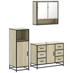 vidaXL Ensemble de meubles de salle de bain 3 Pièces chêne sonoma