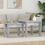 vidaXL Ensemble de tables basses 2 Pièces Gris béton Bois d'ingénierie