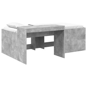 vidaXL Lit haut pour enfants avec bureau Gris béton 98 5 x 200 cm