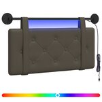 vidaXL Tête de lit suspendue Avec lumière LED Gris Simili cuir