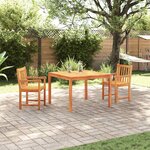 vidaXL Ensemble de salle à manger pour jardin 3 Pièces Marron