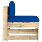 vidaXL Canapé central sectionnel avec coussins Bois imprégné de vert