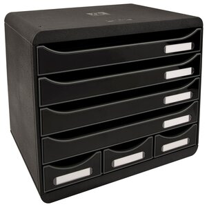 Exacompta Set de tiroirs de bureau Store-Box 7 tiroirs Noir brillant