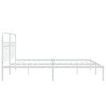vidaXL Cadre de lit métal avec tête de lit blanc 183x203 cm