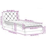 vidaXL Lit avec matelas marron foncé 90x200 cm tissu