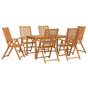 vidaXL Ensemble de salle à manger pour jardin Pliable 7 Pièces Marron