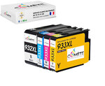 932xl 933xl - 4 cartouches compatibles hp 932 xl et hp 933 xl - 1 noir + 1 cyan + 1 magenta + 1 jaune