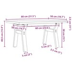 vidaXL Table basse cadre en Y 80x50x40 5cm bois de pin massif et fonte