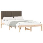 vidaXL Cadre de lit avec tête de lit rembourrée Taupe 120 x 190 cm