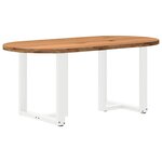 vidaXL Table à manger marron clair bois de chêne massif ovale