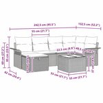 vidaXL Ensemble de canapé de jardin 7 Pièces Noir 242.5 x 132.5 x 85 cm