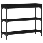 vidaXL Table Console avec étagère Chêne noir 100 x 30 x 80 cm