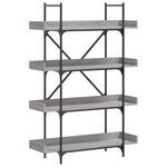 vidaXL Bibliothèque à 4 niveaux sonoma gris 100x33x145 5 cm