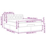 vidaXL Cadre de lit ottoman et matelas gris clair 140x190 velours