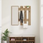 vidaXL Porte-manteau mural Chêne artisan 100 x 10 x 100 cm