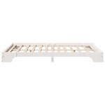 vidaXL Cadre de lit blanc 135x190 cm en bois de pin massif