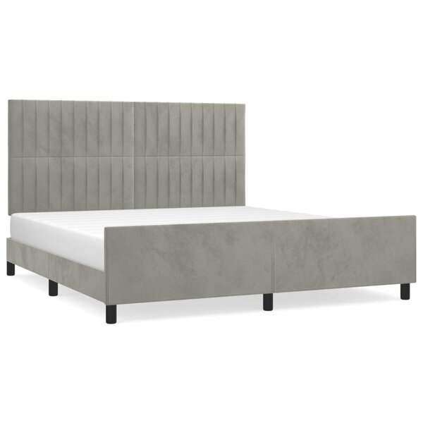 vidaXL Cadre de lit sans matelas gris clair velours