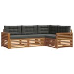 vidaXL Ensemble de canapés d'extérieur 4 pc Naturel et Anthracite