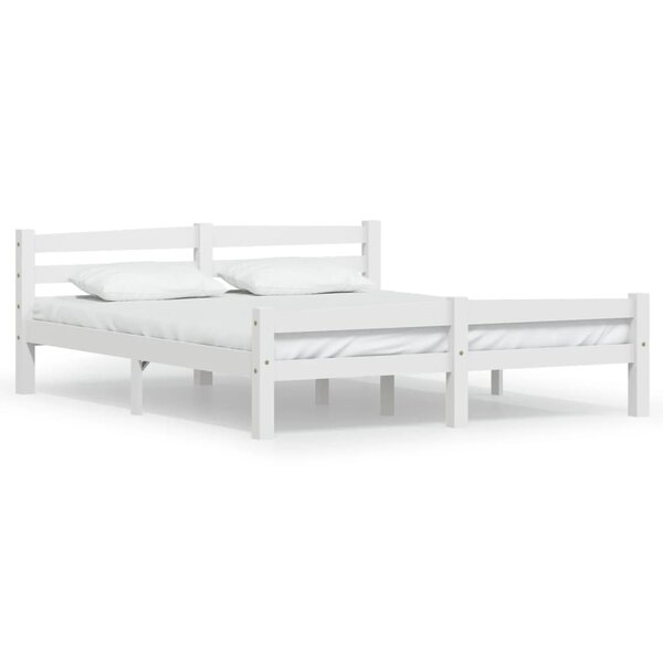 vidaXL Cadre de lit sans matelas blanc bois de pin massif 160x200 cm