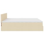 VidaXL Cadre de lit ottoman avec matelas crème 200x200cm tissu