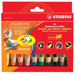 Etui de 10 crayons aux talents multiples woody 3 en 1 STABILO