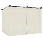 vidaXL Tonnelle avec rideaux crème 3x3 m acier
