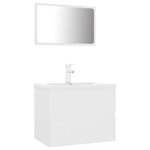 vidaXL Ensemble de meubles de salle de bain Blanc Aggloméré