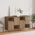 vidaXL Buffets 2 Pièces chêne artisanal 120 x 35 x 70 cm