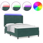 vidaXL Lit à Ressorts avec Matelas LED Vert 140 x 190 cm Velours