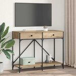 vidaXL Table console avec tiroir Chêne artisanal 100 x 39 x 78 5 cm