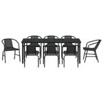 vidaXL Ensemble de jardin de 9 pièces Noir Poly Rattan