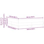 vidaXL Lit à ressorts avec matelas Gris foncé 180 x 210 cm tissu