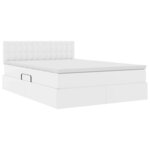 vidaXL Lit avec rangement et LED avec matelas Blanc pur 140 x 190 cm